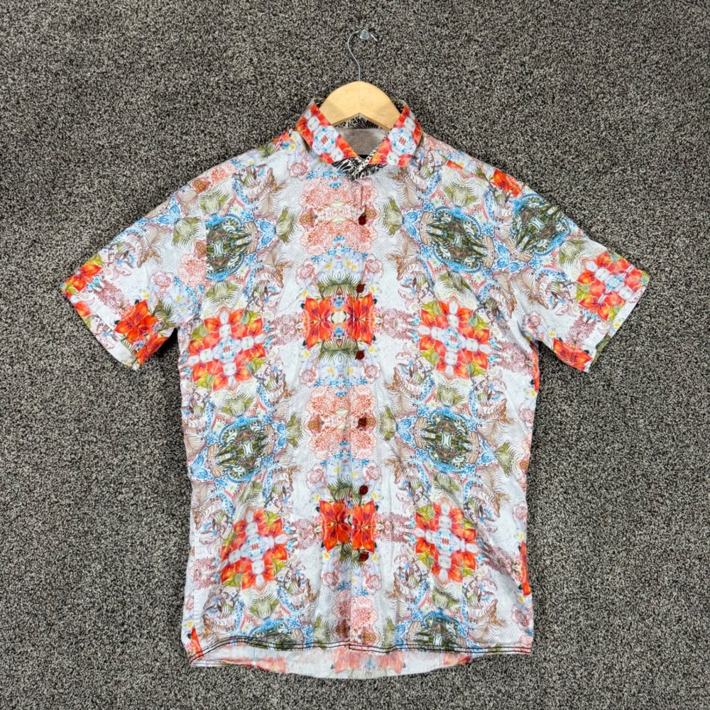 Bogosse Shirt Mens 3(M) Multicolor Cotton Abstract Kaleidoscope Floral